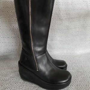 Fly London Jate Black Knee-height boot size 37